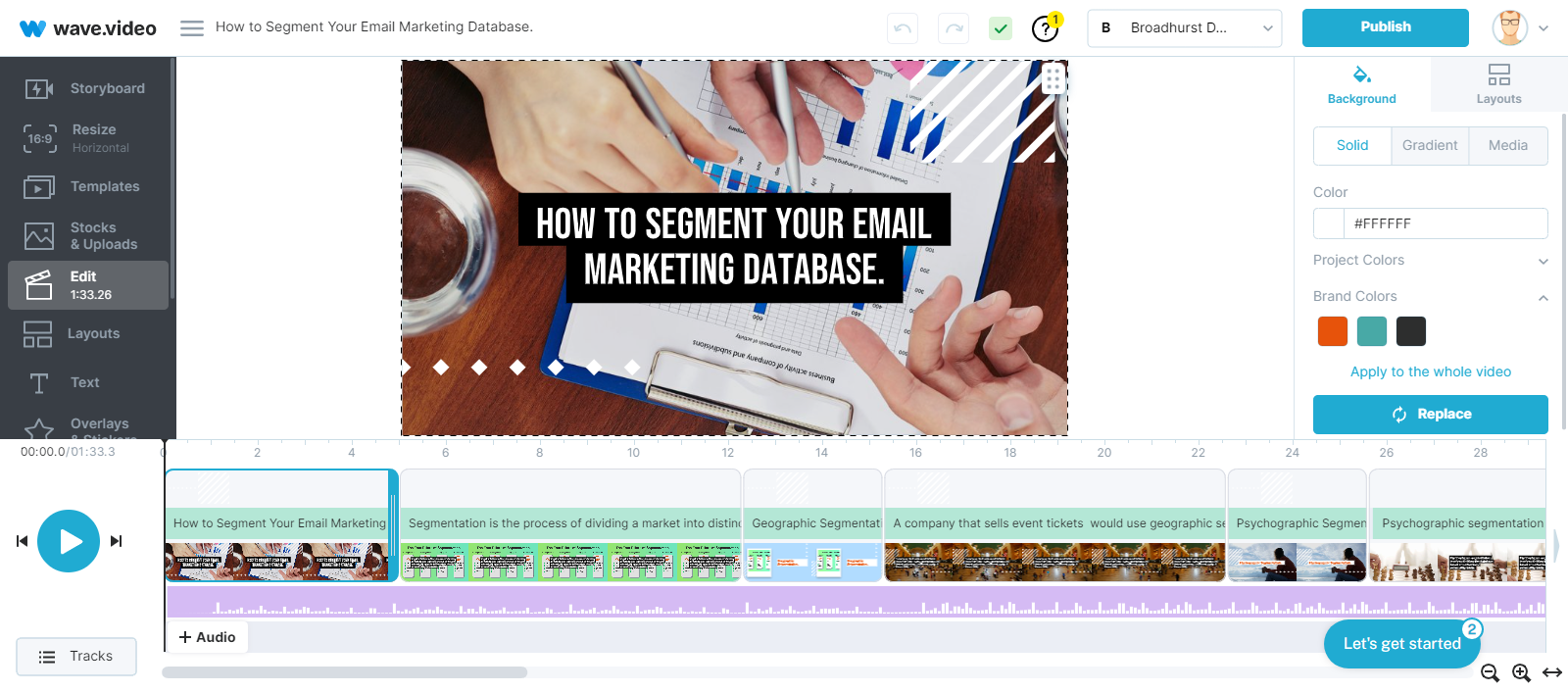 Wave Video Screenshot Editing Process