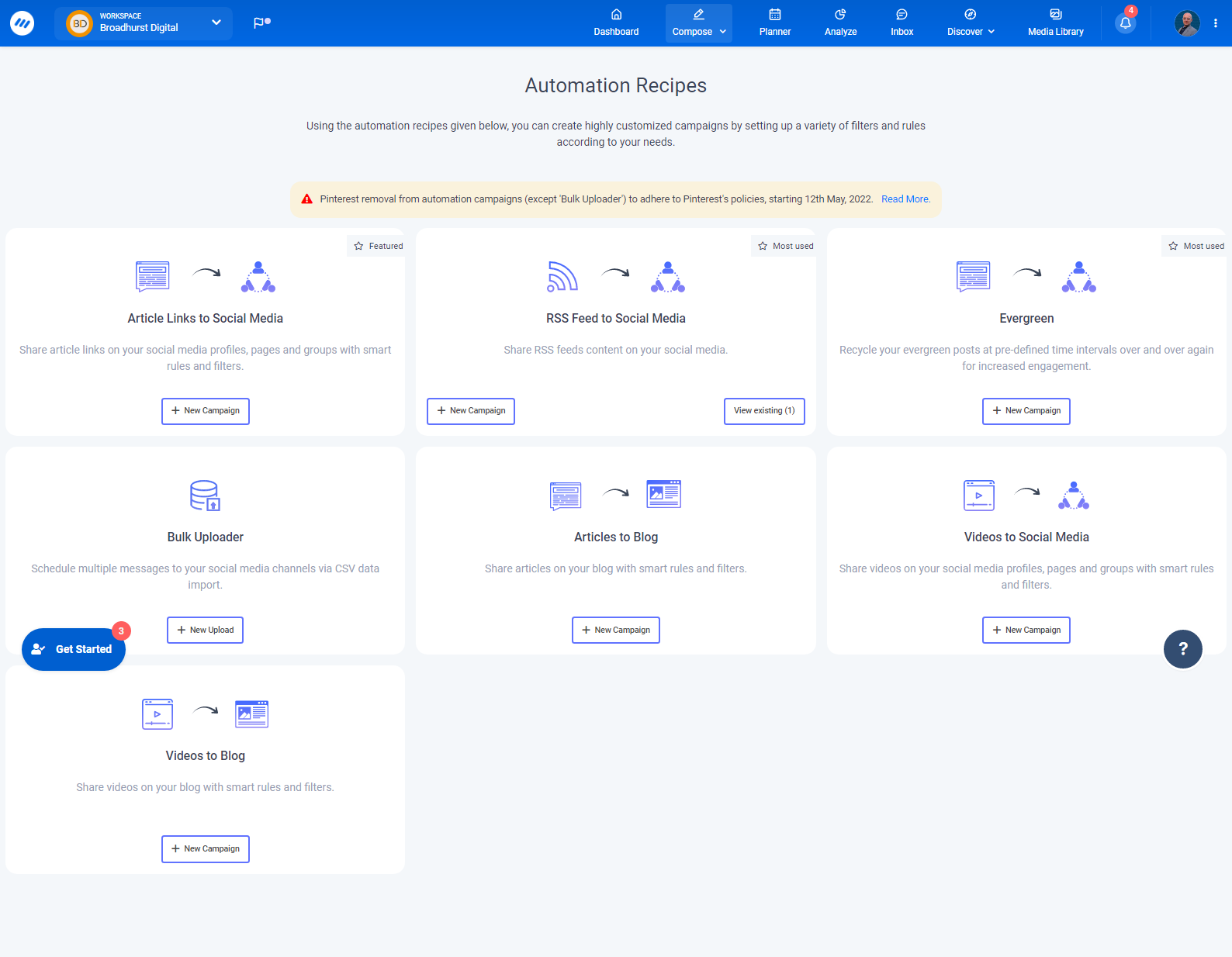 ContentStudio automation recipes