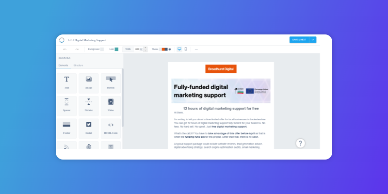 vbout email builder screenshot