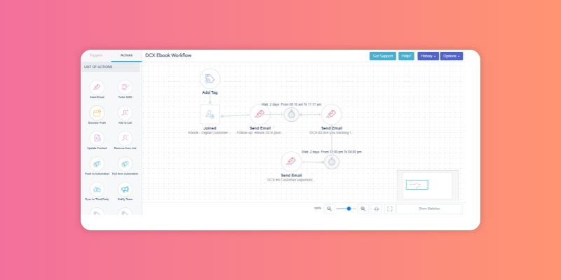 Vbout workflow builder screenshot